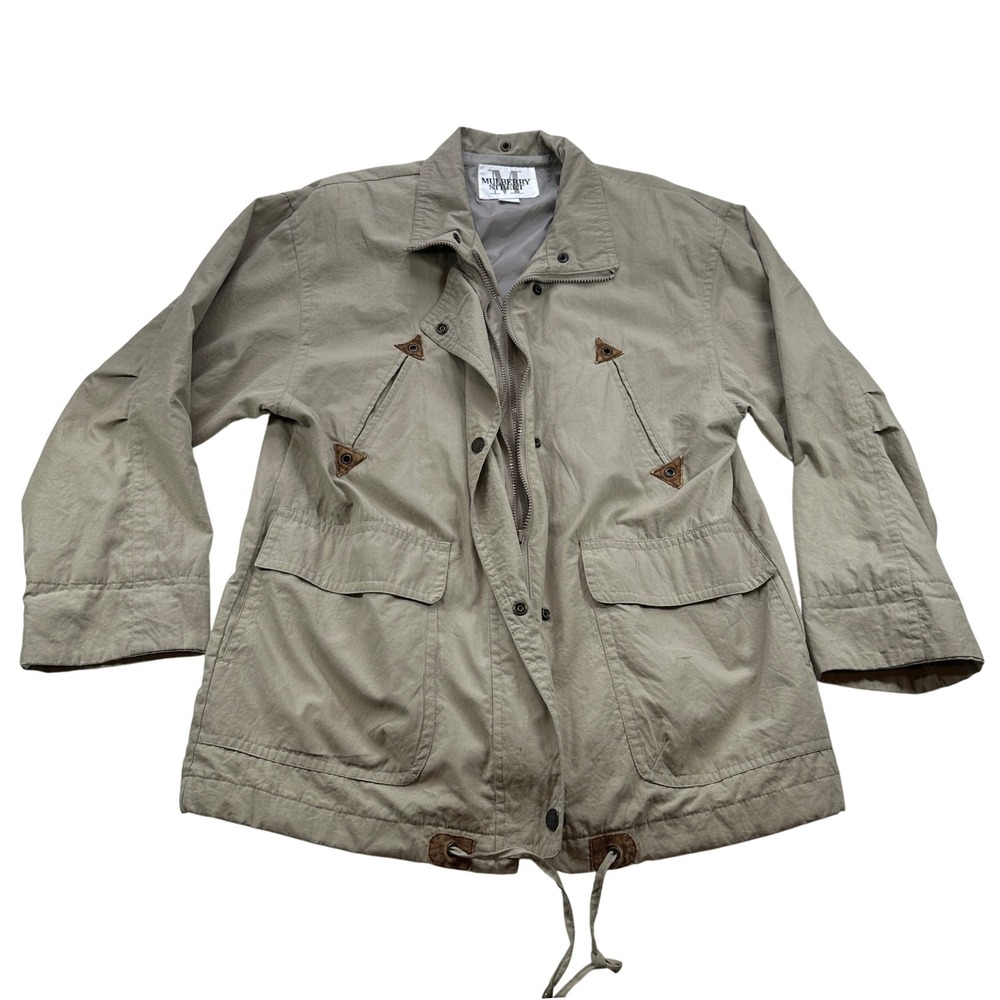 MULBERRY STREET Khaki Utility Jacket‎ Tan Vintage Y2K Button Snap Pockets S